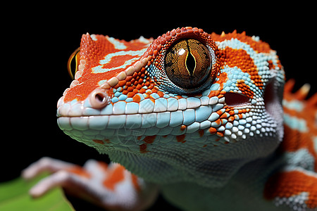 一只橙色的蜥蜴图片