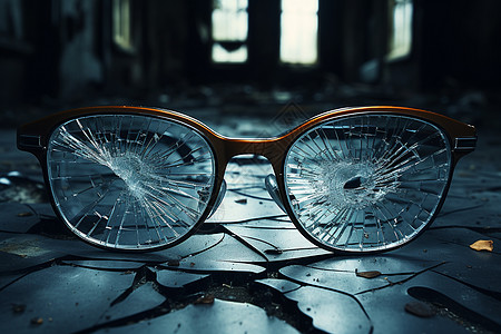 破损的眼镜镜片图片