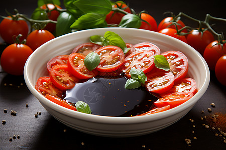 健康的酱料和西红柿背景图片