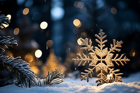 炫彩灯光炫彩雪花与灯光背景背景