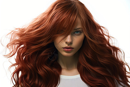 女人飘散的红发图片
