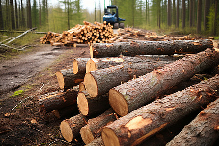 森林的伐木作业图片