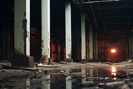 废弃工厂的暗黑残墟图片