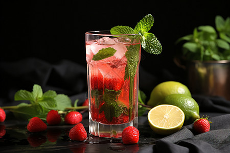 草莓柠檬饮料图片