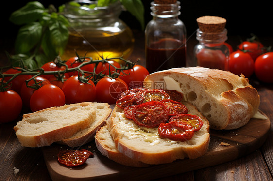 健康的面包和番茄图片