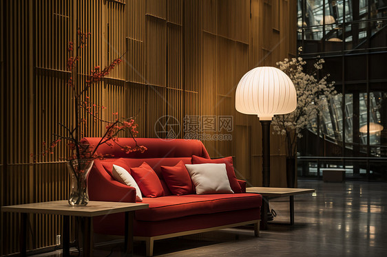 现代奢华红色沙发图片