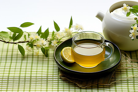 清新的绿茶背景图片