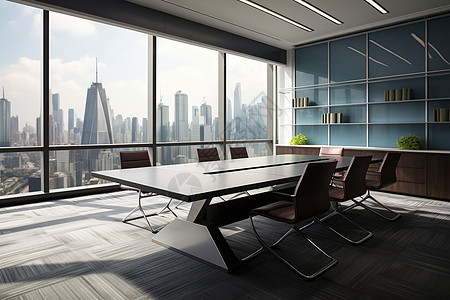 城市的商务桌椅背景图片