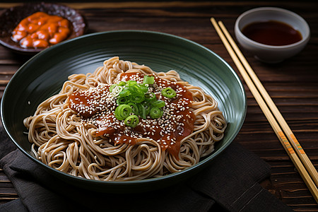 香气扑鼻的红烧牛肉荞麦面背景图片