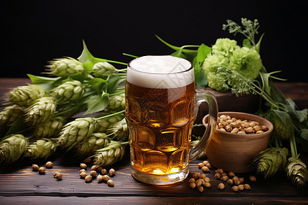 小麦酿造的小麦啤酒图片