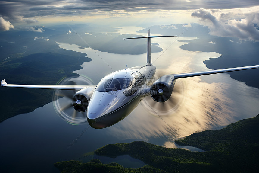 飞翔的氢能飞机图片