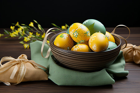 节日的复活节彩蛋背景图片
