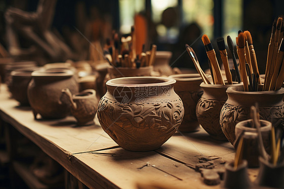 手工传统的陶艺创作图片