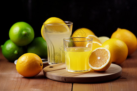 清凉解渴的柠檬汁背景图片