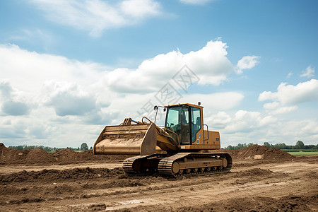 工业建筑工地上的挖掘机背景图片