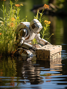 水中的机器人图片