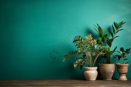 木板上的植物背景图片