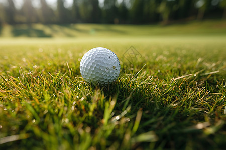 高尔夫球在绿草场上图片