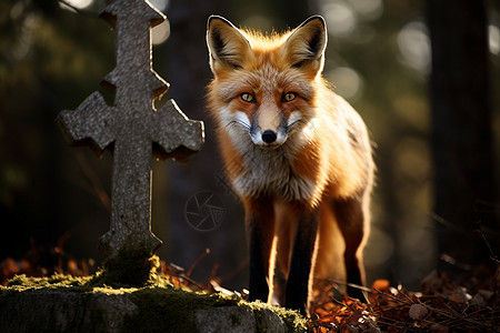 林中狡猾一只红狐图片