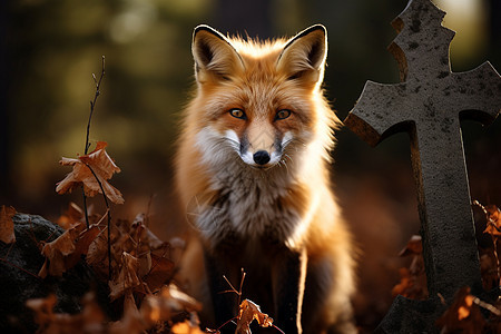 凝望远方的狐狸图片
