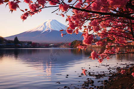 秋天树叶绝美的秋季景色背景