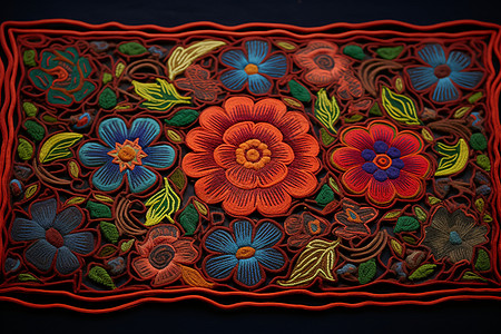 传统的刺绣纺织品图片