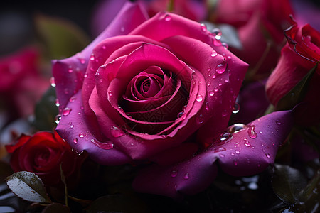 粉红色玫瑰的花瓣背景图片