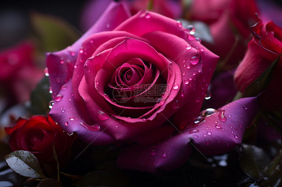 粉红色玫瑰的花瓣图片