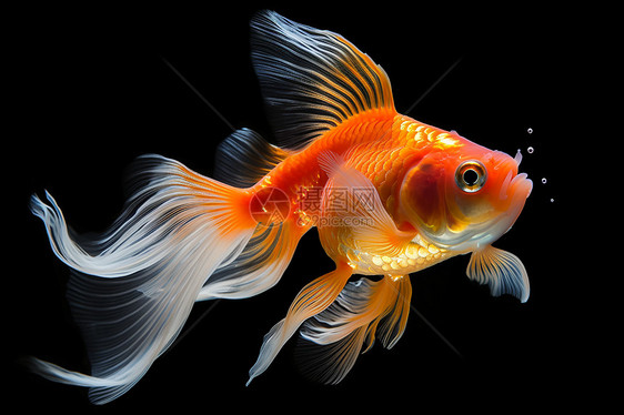 金鱼在水槽中游泳图片