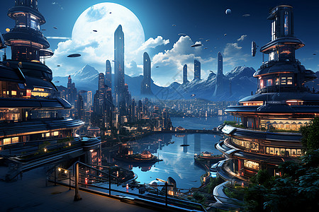 未来城市背景图片
