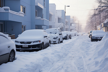 冰雪覆盖的街道图片