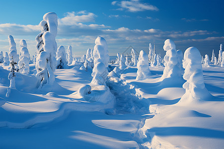 冰雪覆盖的山野背景图片