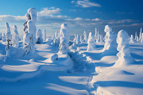 冰雪覆盖的山野图片