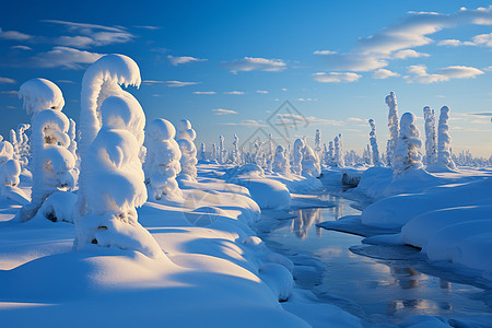 冰雪覆盖的自然风景图片