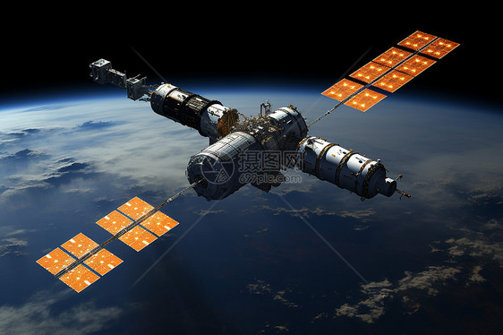 太空中的科技飞船图片