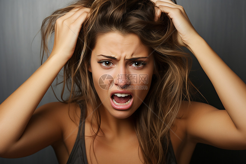 焦虑不安的女人高清图片下载-正版图片600844277-摄图网