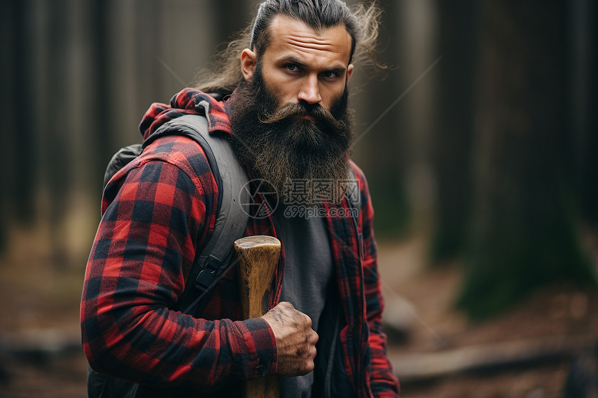 森林里的男人图片