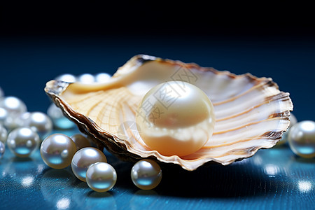 贝壳珍珠海洋珍宝背景