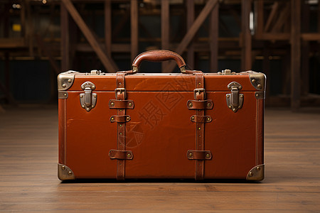 一个红色行李箱背景图片