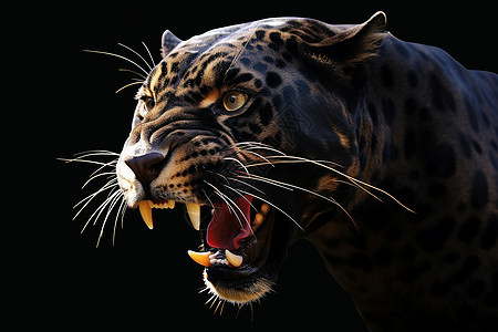 张牙舞爪的豹子背景图片