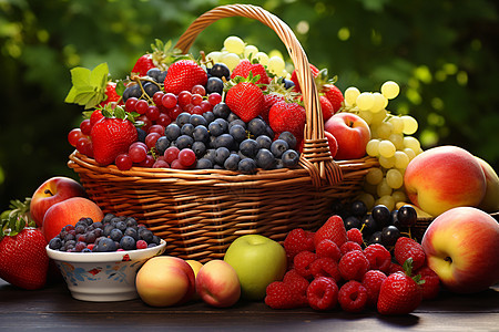 果篮的水果背景图片