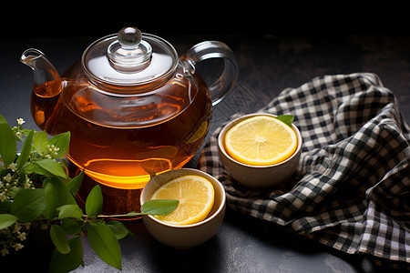 健康饮品柠檬茶背景图片