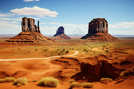 两座巨石间的沙漠景观图片