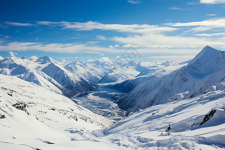 白雪皑皑雪山风景背景图片