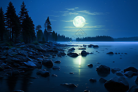 湖光皎月图片