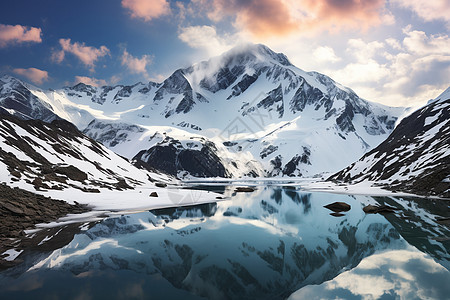 雪山之湖图片