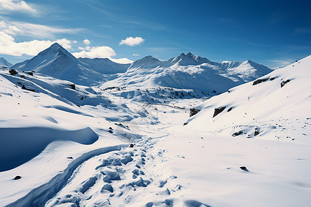 冰雪皑皑的雪山图片