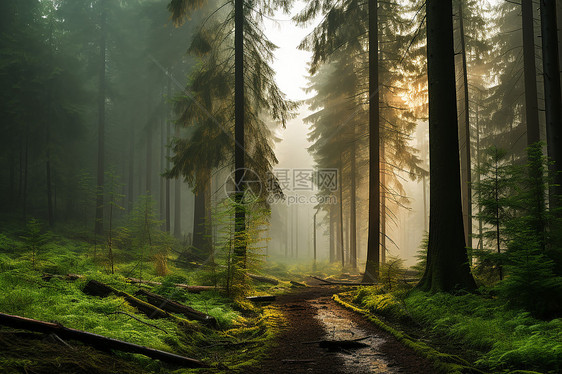 神秘森林的迷径图片