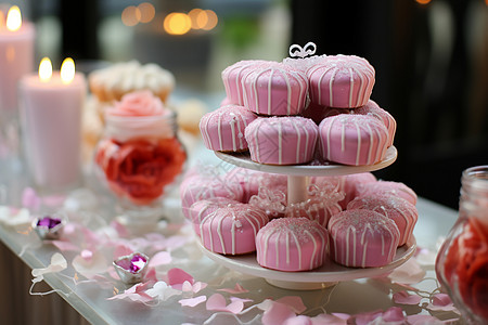 粉色甜品的盛宴图片