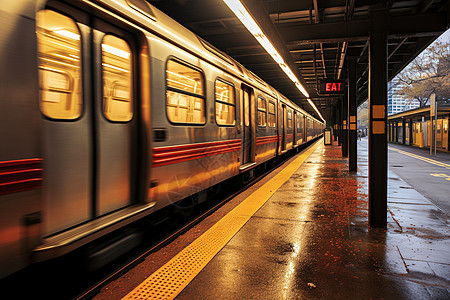 城区车站的列车背景图片